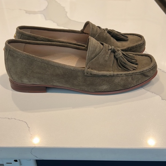 Olive green suede Sam Edelman loafers - Picture 3 of 4